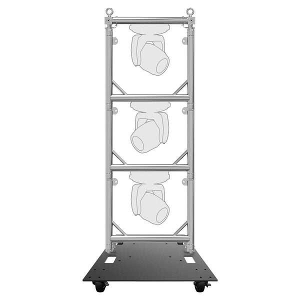 Mobile Quick Grid Tower 3 Sections + Baseplate w/ Wheels