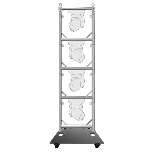 Mobile Quick Grid Tower 4 Sections + Baseplate w/ Wheels